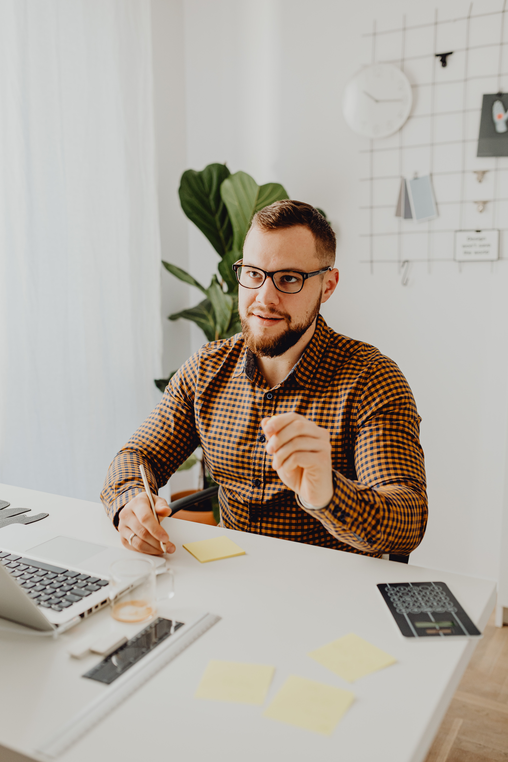 A Man Working in His Office